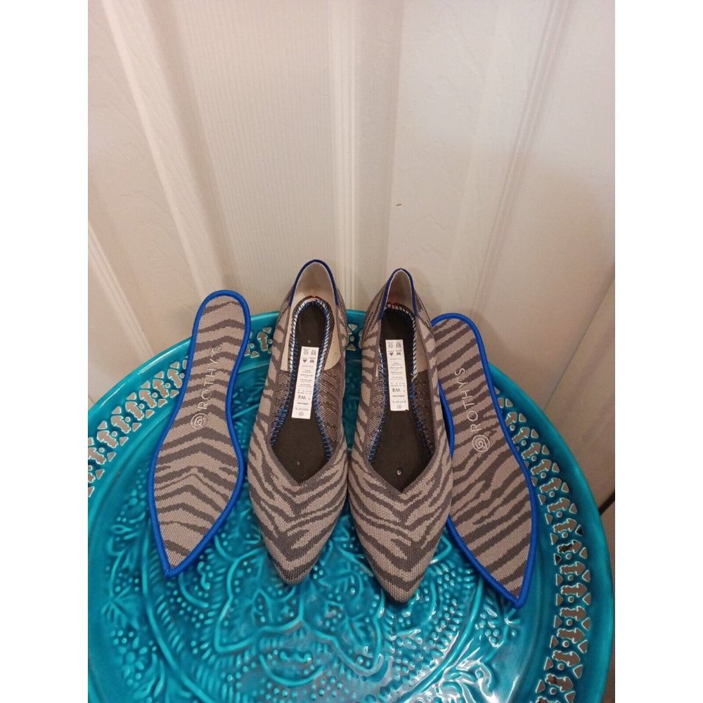 Women's Rothys's Gray Zebra Print Retired Slip On… - image 5